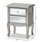 Baxton Studio Leonie Silver Finished Wood and Mirrored Glass 2-Drawer Nightstand 162-10266 - alternate 5
